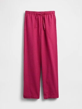 GAP Adult Softest Flannel PJ Pants, Size M | Pink Gingham UNISEX